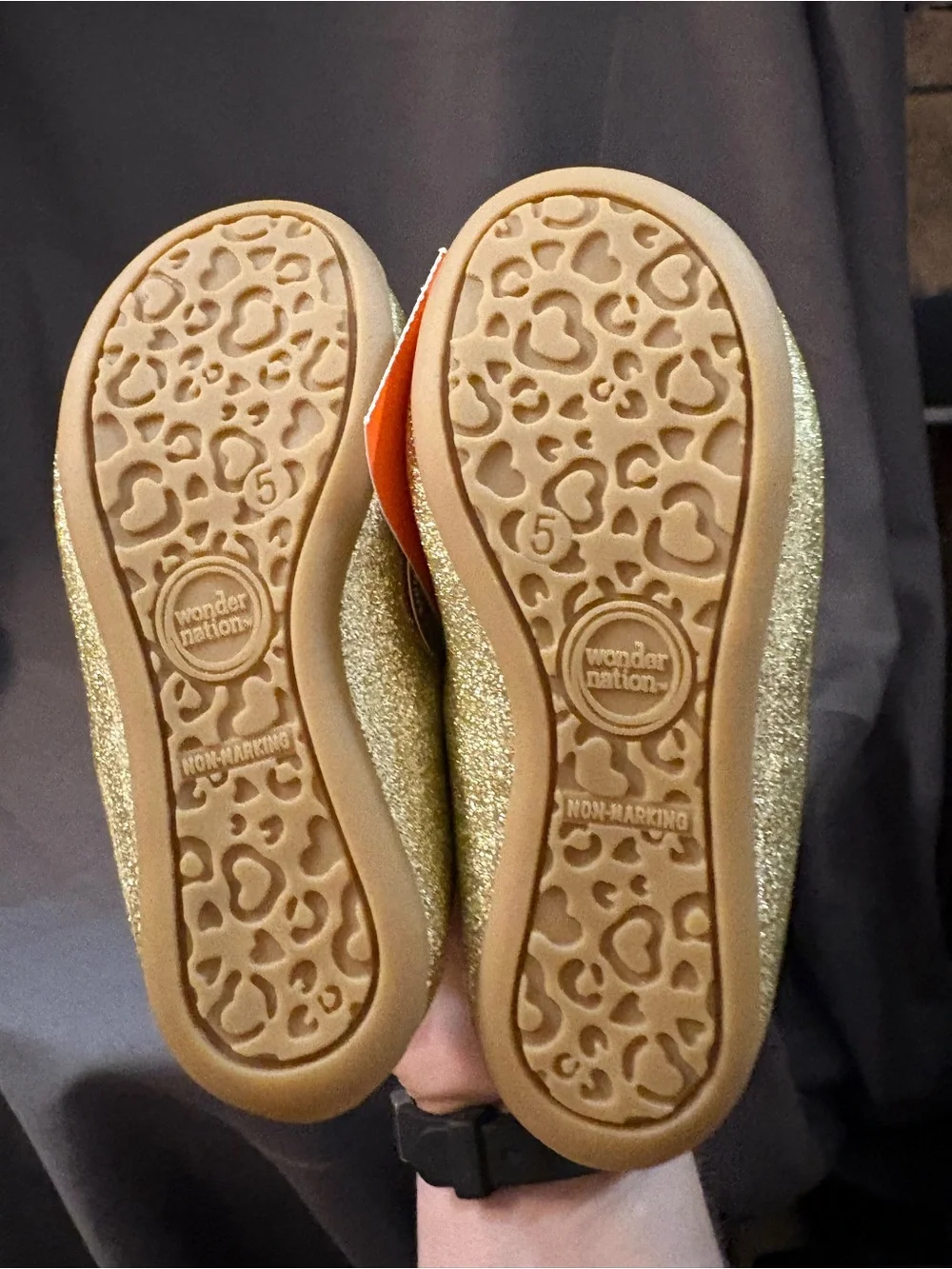 NWT wonder nation Girls Gold Glitter Mary Jane Flats size 5 (12-18 Months) TR163